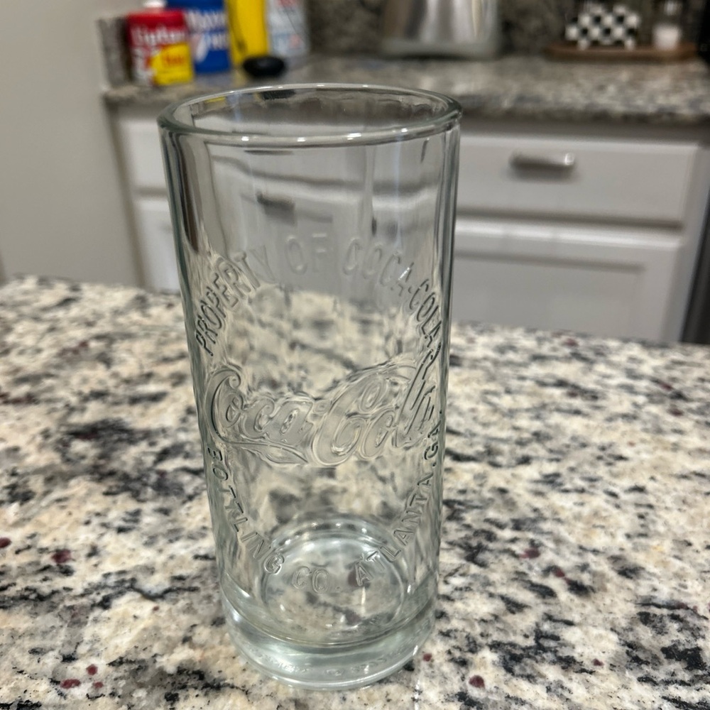 Coca Cola Embossed Glass 6.75" Tall Very 2009